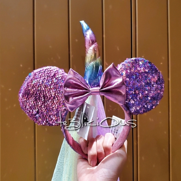 DISNEY PARKS MAGICAL UNICORN IRESIDCENT EARS - Picture 2 of 7